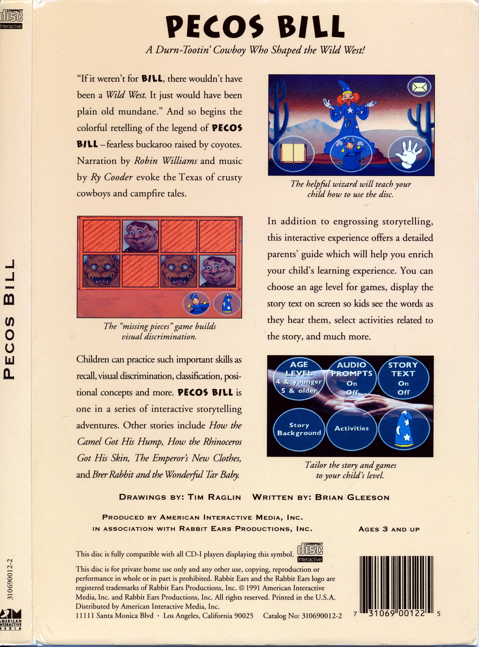 Jeu CDI Philips - Pecos Bill - Version Anglaise, Neuf Sous Blister - PAL